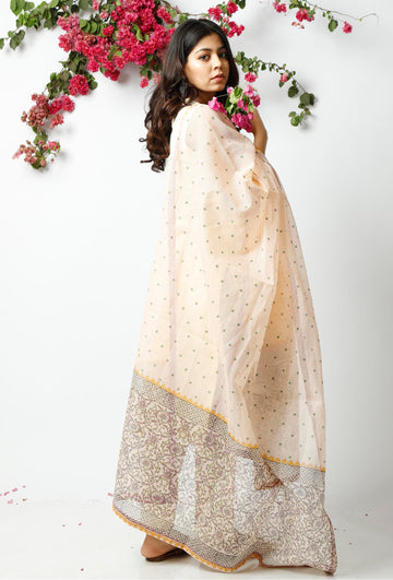 The Princely Peach Kota Dupatta
